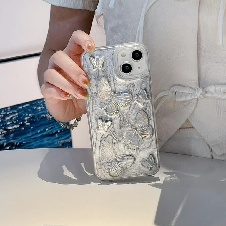Bling Glitter 3D Butterfly Water Ripple Phone Case Compatible with iPhone Case (Silver,iPhone 13) - Walmart.com Bling Glitter 3D Butterfly Water Ripple Phone Case Compatible with iPhone Case (Silver,iPhone 13) - Walmart.com