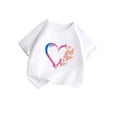 thumbnail image 3 of HNMKIU Mignon T-Shirt Graphique à Col Rond Manches Courtes pour Filles Été Décontracté Confortable Blanc, 11-12 Ans, 3 of 5
