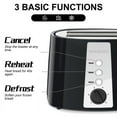 thumbnail image 4 of Toaster 2 Slice, Extra Wide Slot,with Cancel, Defrost, Reheat Function, 6 Shade Settings, for Waffle or Bagel, Removable Crumb Tray, 750W,Classic Black, 4 of 7