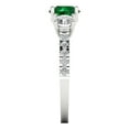 thumbnail image 3 of 1.97 ct Round Cut Simulated Emerald Three-Stone Engagement Ring for Women in 18K White Gold, 3 of 5