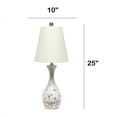 thumbnail image 6 of Mod Lighting and Decor Curved Mosaic Seashell Table Lamp with Tapered Shade - 25" - Gray and White, 6 of 8