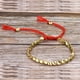 thumbnail image 1 of Pulsera de alambre con forma de pin, con texto tejido a mano, con cuentas de cobre, creativa, con borlas y cuerda para tirar, 1 of 5