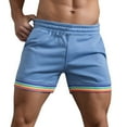 thumbnail image 1 of JHLZHS Rugby Shorts Male Summer Solid Color Rainbow Pants Pocket Drawstring Loose Casual Sports Running Straight Shorts Beach Pants Men's Workout Shorts Running Shorts Men, 1 of 5