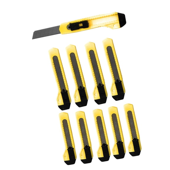 Lot of 10 Recommended Box Cutters Utility Knife Set - Heavy Duty 6" Utility Knife Blades - Must Have Every Day Tools