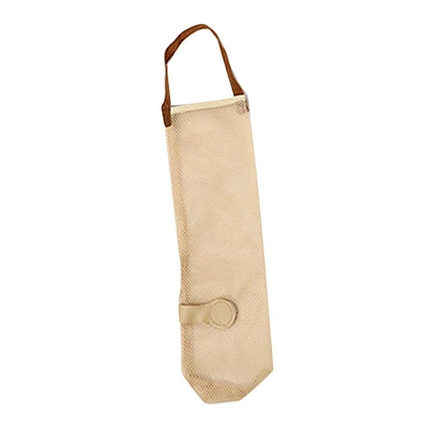 Bolsa de malla colgante para cestas de frutas, resistente a la tracción, bolsas para verduras y patatas. Beis pequeño