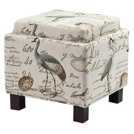 Madison Park Shelley ottoman Square Storage Ottoman with Pillows In Ivory