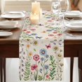 thumbnail image 3 of Table Runners 72 Inches Long Dress Scarves, Spring Floral Farmhouse Kitchen Table Runner, Coffee Tablerunners, Pink Blue Flowers Butterfly Rustic 16x72 Inch, 3 of 9