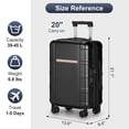 thumbnail image 4 of IVV 20" Carry-on Suitcase, Expandable Hardside Luggage with Spinner Wheels and TSA Lock, Black, 4 of 7