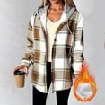 thumbnail image 2 of FDGIU Women's Flannel Shacket - Fleece Lined Hooded Jacket, Casual Long Sleeve Loose Fit Plaid Outerwear for Fall Winter Fashion, 2 of 6