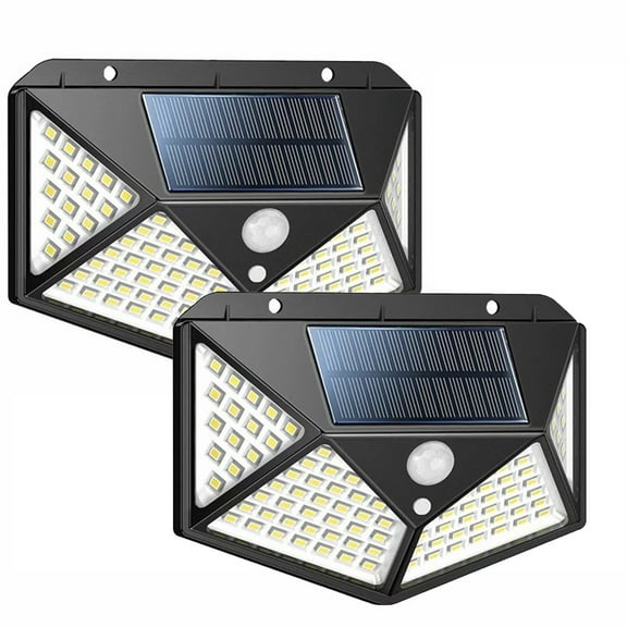 Outdoor Solar Lights - Motion Sensor Security Lights 100LED, Uibetux IP65 Waterproof Solar Powered Wireless Fence Lights with 270° Wide Angle, 3 Lighting Mode for Wall Garden Patio Garage (1 Pack)
