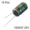 thumbnail image 2 of Capacitor electrolítico radial de aluminio 1000uF 25V Vida 10 x 17mm 15pcs, 2 of 3