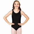 thumbnail image 4 of Girls Scoop Neck Tank Leotard in Black Nylon Spandex for Ballet Gymnastics, 4 of 9