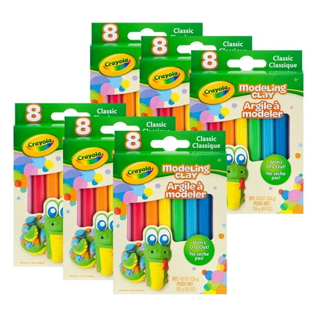 Crayola Modeling Clay Classic Colors, 8 Per Pack, 6 Packs