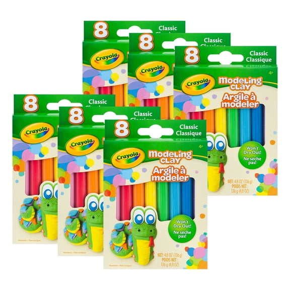 Crayola Modeling Clay Classic Colors, 8 Per Pack, 6 Packs