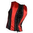 thumbnail image 4 of ZQUUVOU Men's Corset Vest Wasit Trainer Printed Medieval Vintage Dress Waistcoat Lace Up Bones Formal Tops Wedding Stage Red A, 4 of 5