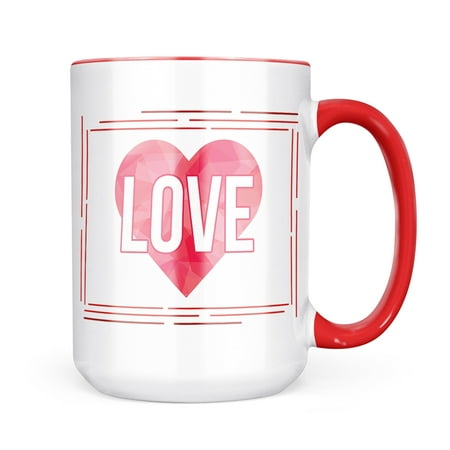 

Neonblond Love Valentine s Day Hot Pink Geometric Heart Mug gift for Coffee Tea lovers