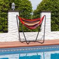 thumbnail image 4 of Sunnydaze Hanging Rope Hammock Chair with Space-Saving Stand - 330 lb Weight Capacity - Sunset, 4 of 6