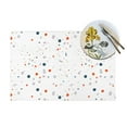 thumbnail image 4 of YFYANG Washable Heat-Resistant Placemats, 70% PVC/30% Polyester, Geometric Polka Dot Pattern Kitchen Table Mat, 12" x 18" 4 Pcs, 4 of 6