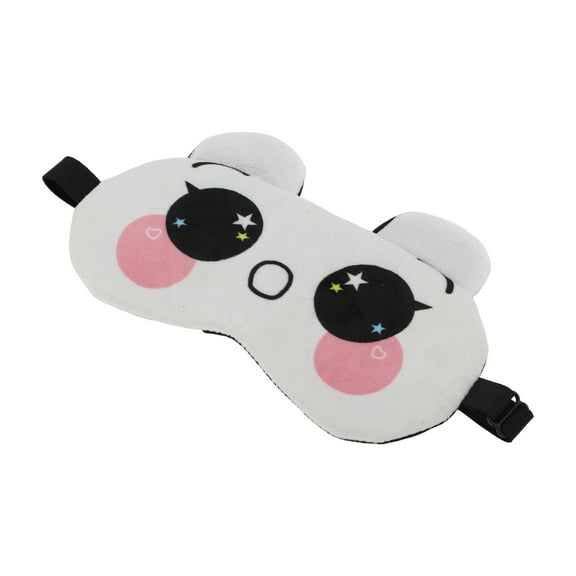 Unique Bargains 1 Pc Beige White Cartoon O-Mouth Sleep Mask Soft Eye Shade Cover for Travel for Rest