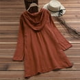 thumbnail image 3 of Womens Casual Button Plus Size Cotton Tops Tee Shirt Hooded Pocket Loose Blouse, 3 of 5