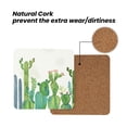 thumbnail image 4 of Xecao Cartoon Cactus for MDF Cork Coaster 4 Pcs,Drink Coasters,Suit for House Warming Gifts New Home ,Coffee Table Decor-Square, 4 of 7