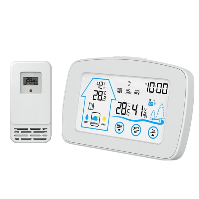 Amdohai YJ-5003 LCD Digital Clock Temperature Color Weather Station with Sensor Wireless Weather Clock Electronic Clock
