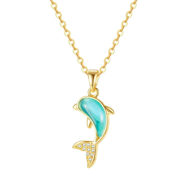 Colgantes de animales, joyas que no se oxidan, collar con colgante de circonita chapado en oro y acero inoxidable, accesorios versátiles para mujer, collar de cadena de moda