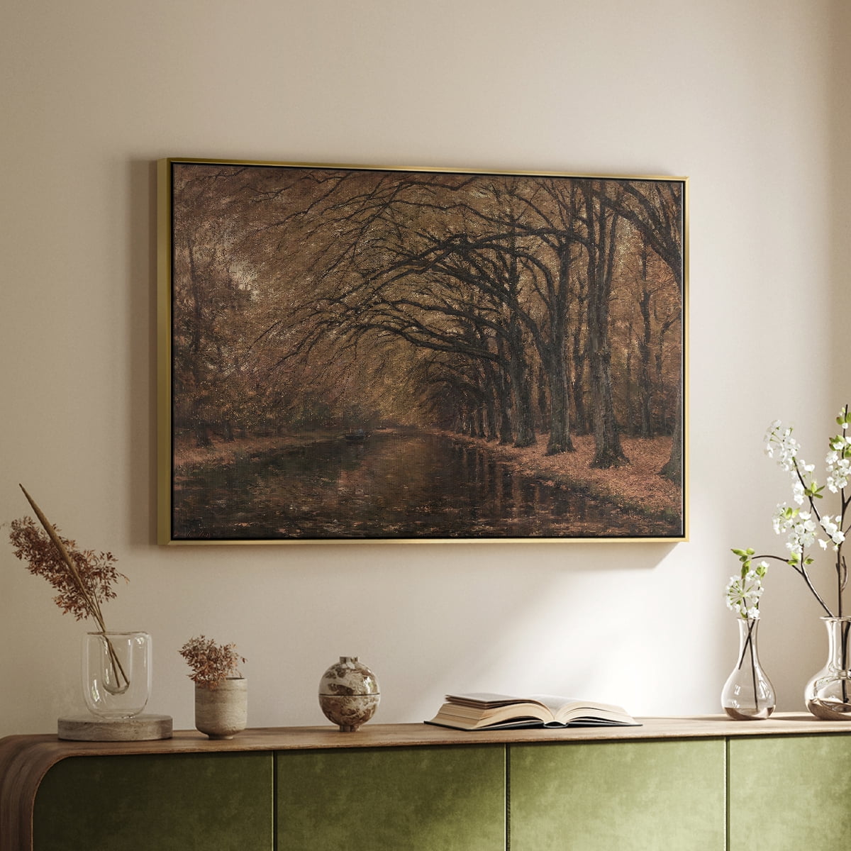 Vintage Landscape-CCCXXXII By Wexford Home Framed in Gold Wood Gallery Wrapped Canvas 17 in. x 25 in.