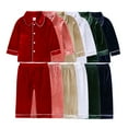 thumbnail image 3 of GYRATEDREAM Toddler Baby Kids Velvet Pajamas Set Long Sleeve Button-Down Lapel Collar Top Pants Sleepwear PJs for Girls, 3 of 4