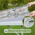 thumbnail image 6 of Pioneer Flower Floral Print Pattern Square Fitted Tablecloth with Elastic Edge,Square Table Cover,Washable Elastic Table Cover for Home Kitchen Party Decor 34"x34", 6 of 6