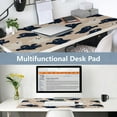 thumbnail image 6 of Leather Keyboard and Mouse Desk Mat Office Desk Accessories Protective Office Desk Decor Desk Pad Mat for Gaming, Work from Home, Office Navy and Cream Ghost 16.5" x 35.4", 6 of 9