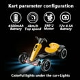 thumbnail image 4 of iRerts 12V Powered Pedal Go Kart, Ride on Toys Go Kart for Kids Boys Girls, Kids Ride on Go Cart with Music, LED Light, Horn, Forward Backward, Kids Birthday Gifts for 3-6 Ages, Yellow, 4 of 10