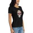 thumbnail image 6 of Women Halloween Cotton T Shirt Fall Funny Short Sleeve Soft Graphic Crewneck Thanksgiving Tops S-3XL, 6 of 9