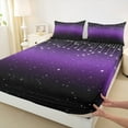 thumbnail image 3 of Feelyou Teens Glitter Galaxy Queen Sheet Sets, Dreamy Mystic Stars Flat Sheet, Cartoon Theme Queen Fitted Sheet, Breathable Home Decor, 4-Piece, 3 of 7