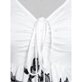 thumbnail image 3 of Floral Cinch Frente en V Cuello más grande Top Top Rosegal  Mangas largas de talla grande, 3 of 5