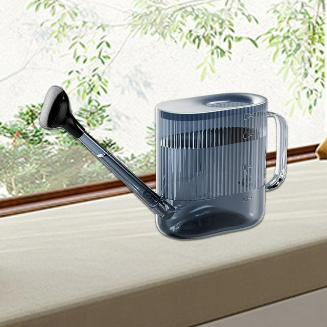 Regadera con Caño Largo, Moderna con Mango portátil, Regadera para jardín, Regadera para Patio, al Aire Libre, jardín, Flores, césped Gris