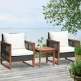 thumbnail image 7 of PayLessHere 3 Pieces Patio Set Acacia Wood with Coffee Table and Water Resistant Cushions(Khaki), 7 of 7