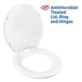 thumbnail image 4 of Asiento de inodoro Clorox, redondo, de plástico, con bisagras fáciles de quitar, no se mueven, 4 of 7