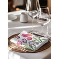 thumbnail image 6 of Tulips Spring Floral Cloth Napkins Set of 8 Reusable Dinner Napkins, Pastoral Flowers Butterfly Farmhouse Cocktail Napkin Washable Table Napkins for Wedding/Holiday Party/Baby Shower 20"x20", 6 of 7