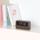 thumbnail image 3 of Reloj despertador digital LED de madera, reloj despertador de escritorio, con fecha, temperatura y humedad, formato de 12/24 horas., 3 of 4