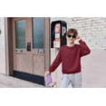 thumbnail image 2 of Arshiner Boys Sweatshirts Long Sleeve Crewneck Pullover Shirt Kids Fashion Fall Winter Sweater Size 6-14 Years Wine Red 150, 2 of 7