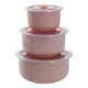 thumbnail image 1 of Set de caja Bento apto para microondas | Recipientes redondos para almacenamiento de alimentos frescos con tapa | Material de grado alimenticio PP | Paquete de 3 | 300ml 500ml 900ml Tamaños surtidos, 1 of 2