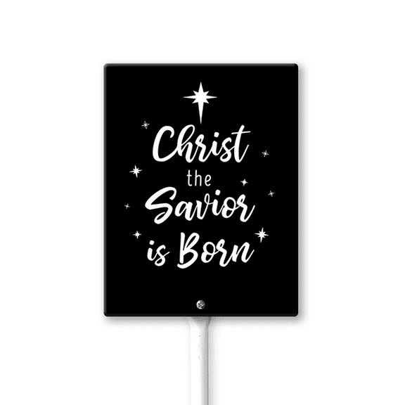 Christmas Yard Signs with Metal Stakes, 8×12 Inch Christmas Decorations Outdoor Yard, Christ The Savior Is Born Holiday Xmas Garden Yard Supplies for Winter Party Outdoor Front Yard Lawn