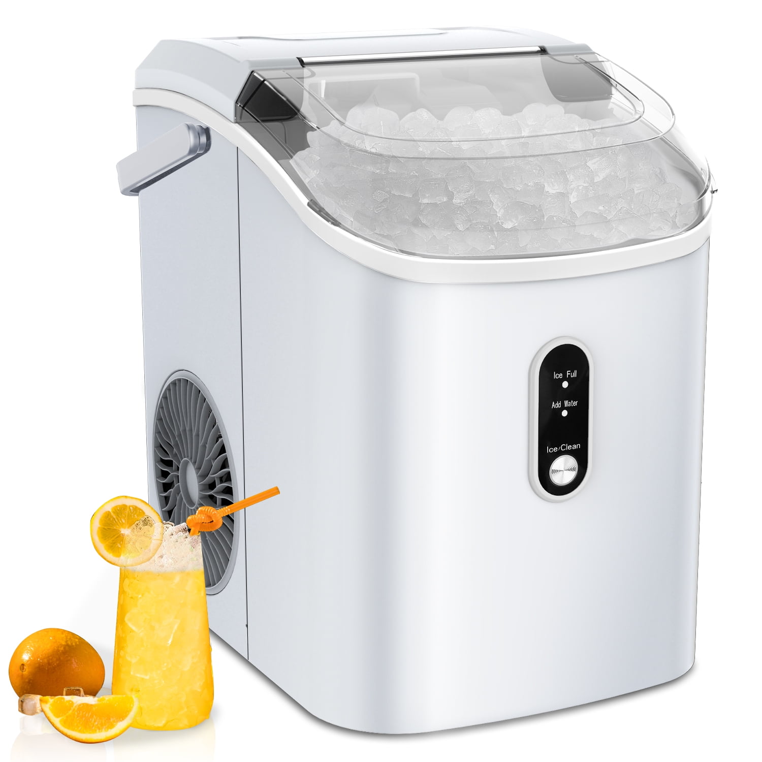 COWSAR 33lbs Countertop Nugget Ice Maker, Potable with Scoop, Soft Nugget  Ice Ready in 10mins, Gray 