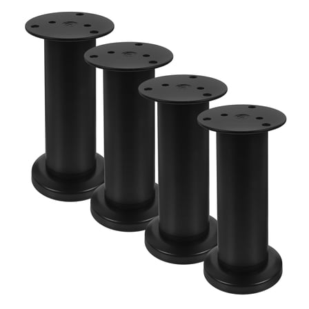 TABLZONE Adjustable Black Steel Bed Support Legs for Furniture, Set of 4 Pieces