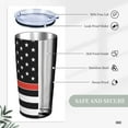 thumbnail image 3 of Thin Red Line USA American Flag 20 oz Tumbler with Lids and Straws Stainless Steel Vacuum Coffee Mug for Car Home Office Outdoor Travel, 3 of 7