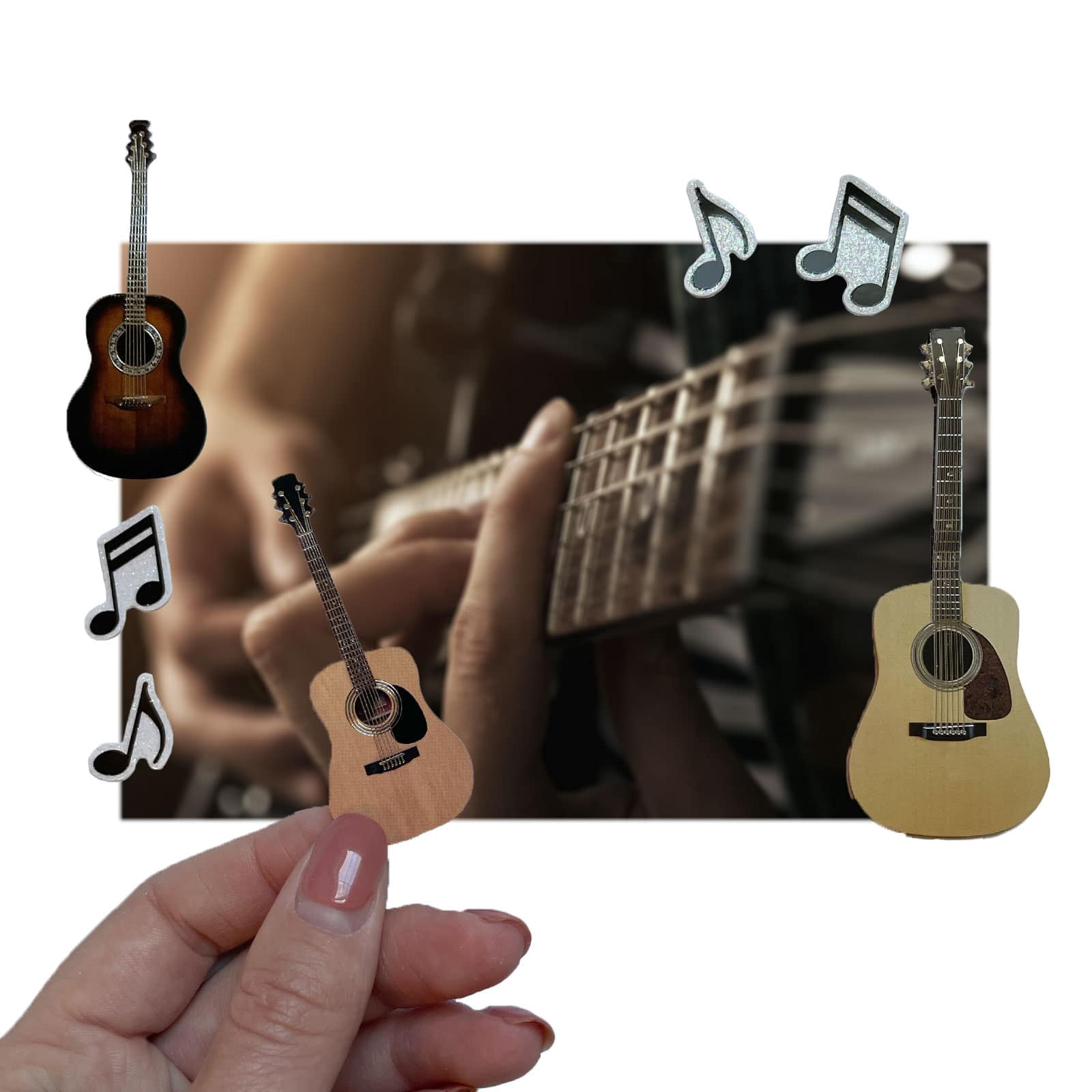 Recollections Acoustic Guitar Stickers, 12 Pack