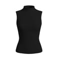 thumbnail image 6 of Aezemi Slim Fit Tank Tops Women, Knit Ribbed Sleeveless High Neck Undershirt, Casual Layering Basic Tanks Top, 6 of 7