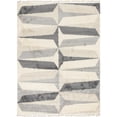 thumbnail image 1 of Unique Loom Hygge Shag Geometric Plush & Cozy Rug 9' x 12' Rectangle Gray/Ivory, 1 of 2