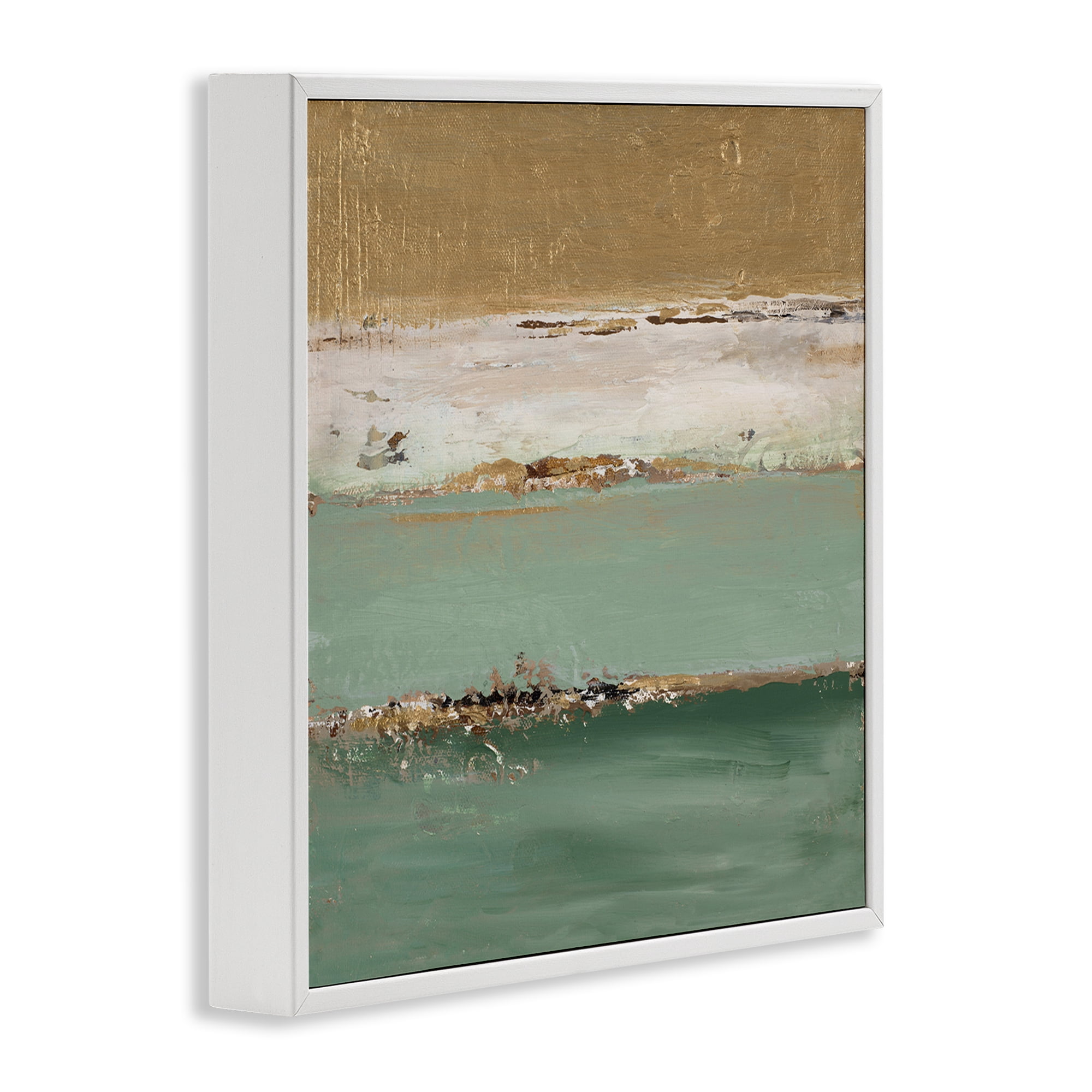Stupell Industries Glam Streaked Gradient Abstract Painting White Framed Art Print Wall Art, 24 x 24